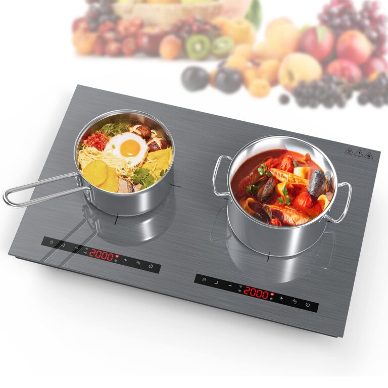 POTFYA Double Induction Cooktop,4000W 24 inch Induction Burner, 9 Power Levels, 9 Temperature Levels,Kids Safety Lock & Timer, Overheat Protection,110V 2 Burner Cooktop - Image 4