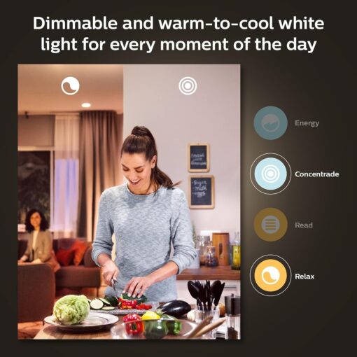 Philips Hue Smart 60W A19 LED Bulb - White and Color Ambiance Color-Changing Light - 4 Pack - 800LM - E26 - Indoor - Control with Hue App - Works with Alexa, Google Assistant and Apple Homekit - Image 5