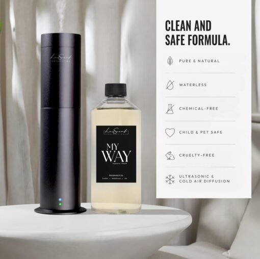 Aroma Scent Diffuser Starter Kit for Up to 1000SQ. FT. Coverage - 500ML Waterless Essential Oil Scent Included - Luxury Aroma Diffuser Ideal for Home, Office & Hotel (Black, My Way) - Image 2