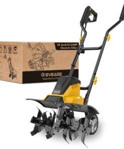 COPOWER by EVEAGE 18-Inch 13.5AMP Electric Corded Garden Tiller & Cultivator, 120V Rototiller Tool, 4'' - 8'' Farm Tilling Depth, Foldable Handle 6x4 Tines, GT18