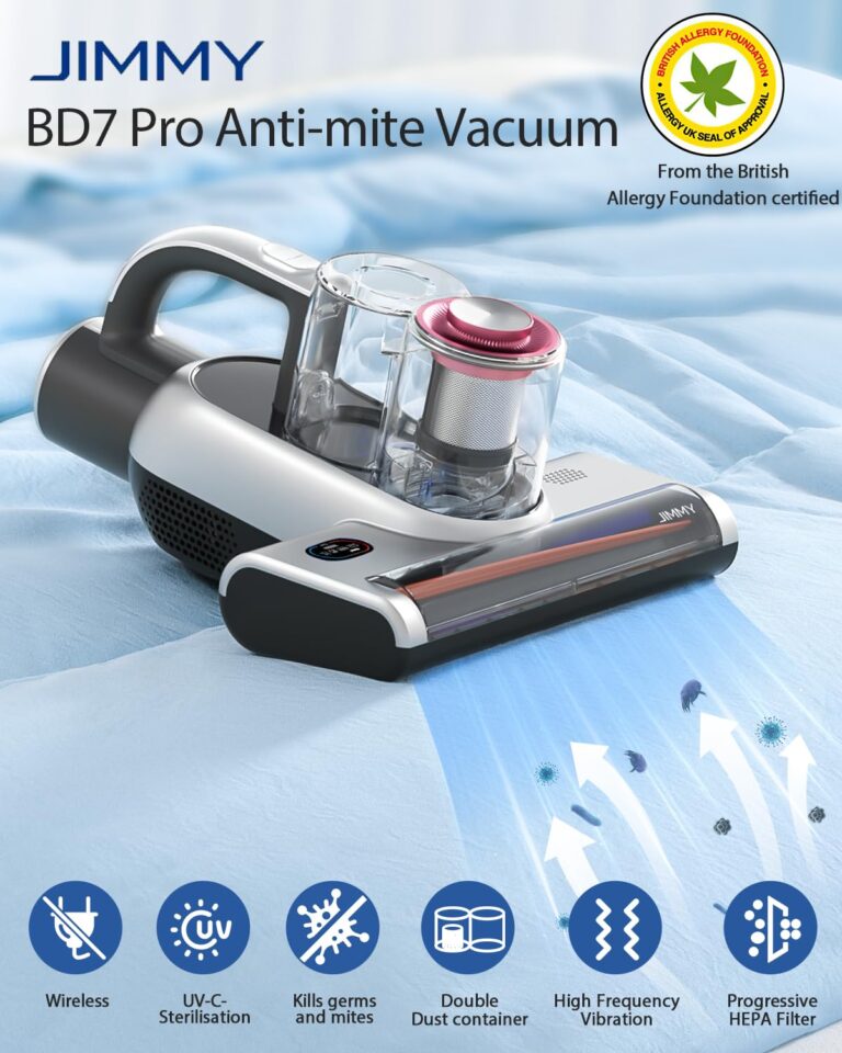 Jimmy Cordless Mattress Vacuum Cleaner, Bed Vacuum Cleaner with Ultrasonic Tech, 250W Handheld Vacuums for Dust & Pet Hair (BD7 Pro) - Image 3