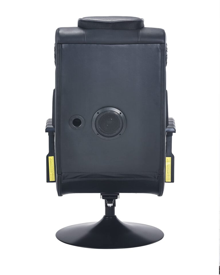 X Rocker Pro Lounging Video Gaming Pedestal Chair with Armrests, Built-In Audio & Vibration via Wireless Bluetooth, Foldable, Vegan Leather, 275 lbs Max, Black - Image 2