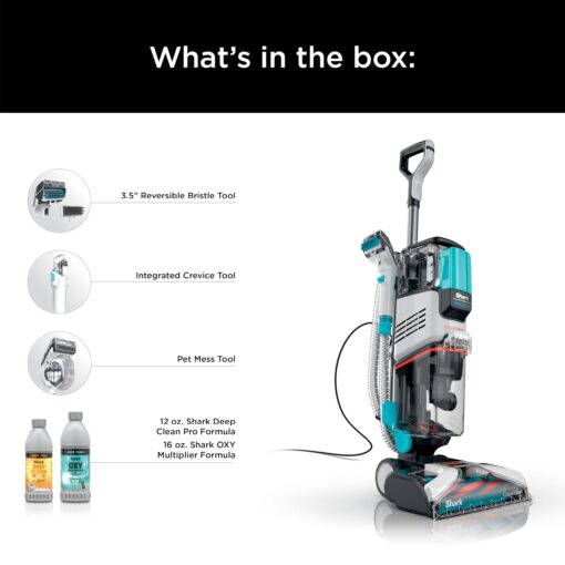 Shark EX201 CarpetXpert Upright Carpet, Area Rug & Upholstery Cleaner with StainStriker, Built-in Spot & Stain Cleaner, Perfect for Pets, Deep Cleaning & Tough Stain Removal, Carpet Shampooer, Cyan - Image 2