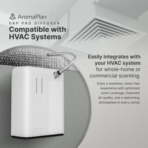 AromaPlan 2025 Waterless HVAC Scent Diffuser Whole House & Commercial Diffuser, 2 Fragrances Included-Smart, Cold-Air Waterless Scent Air- App Control, Bluetooth, AC, 2000 Sq. Ft Coverage,White - Image 5
