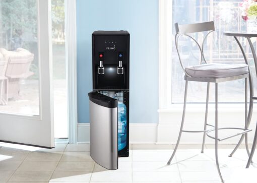 Primo Bottom-Loading Water Dispenser - 2 Temp (Hot-Cold) Water Cooler Water Dispenser for 5 Gallon Bottle w/Child-Resistant Safety Feature, Black and Stainless Steel - Image 2