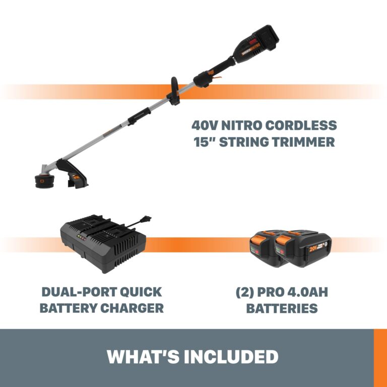 Worx Nitro WG186 40V Power Share PRO Attachment-Capable Driveshare 15" Cordless String Trimmer (Batteries & Charger Included) - Image 4