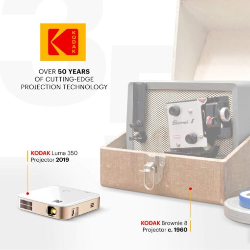 KODAK Luma 350 Portable Smart Projector | Powerful Ultra HD Rechargeable Video Projector Android 6.0 - Includes Soft Case - Image 2