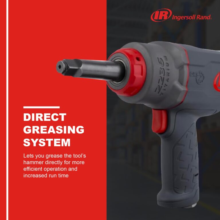 Ingersoll Rand 2236QTIMAX-2 DXS2 1/2" Air Impact Wrench, 2" Extended Anvil, Quiet, 1500 ft-lb Torque, Titanium Hammercase, Friction Ring Retainer, Pistol, Interchangeable Anvil, Multi-functional Tool - Image 58
