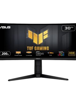 ASUS TUF Gaming 30” 21:9 1080P Ultrawide Curved HDR Monitor (VG30VQL1A) - WFHD (2560 x 1080), 200Hz (Supports 144Hz), 1ms, Extreme Low Motion Blur, FreeSync Premium, Eye Care, DisplayPort, HDMI,Black