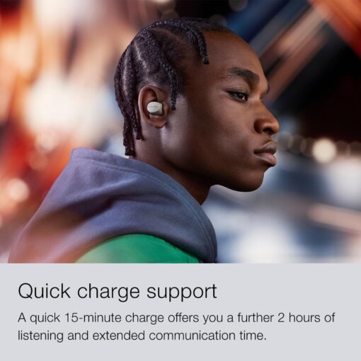 Bowers & Wilkins Pi6 Wireless Earbuds (Cloud Grey), in-Ear Bluetooth Earphones with aptX Adaptive & 12mm Drivers, Bespoke Active Noise Cancelling Earbuds, 3 Built-in Mics, 15-Min Quick Charging - Image 3