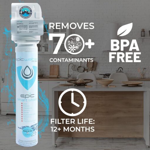 Epic Water Filters Smart Shield. Under Sink Water Filter, Inline NSF 53 Water Filter. Direct Connect DIY Install for Under Sink. Tap Water Filtration System. No Water Wasted - Image 6