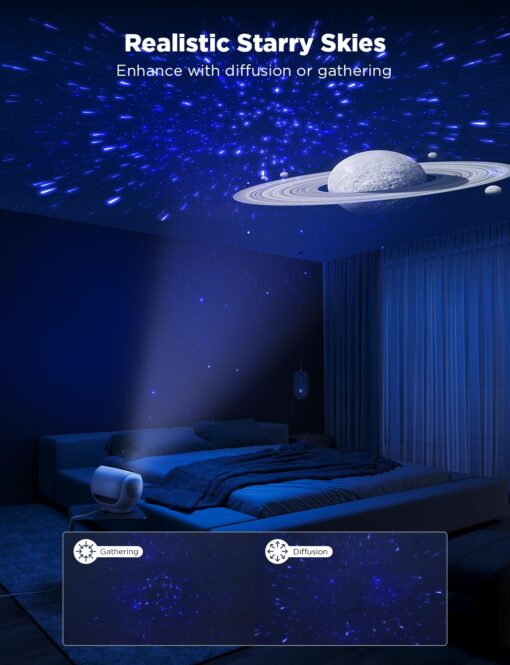Govee Star Projector, Star Light with 8 Replaceable Discs, 38 Scene Modes, Bluetooth Speaker and 21 White Noises, Relaxing Light for Bedroom, Ceiling - Image 6