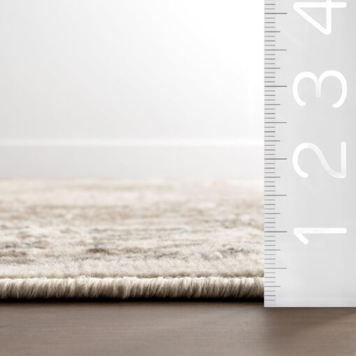 nuLOOM 8' Square Becca Traditional Tiled Area Rug, Becca Beige, Faded Transitional Design, Stain Resistant, for Bedroom, Dining Room, Living Room, Hallway, Office, Kitchen, Entryway - Image 2