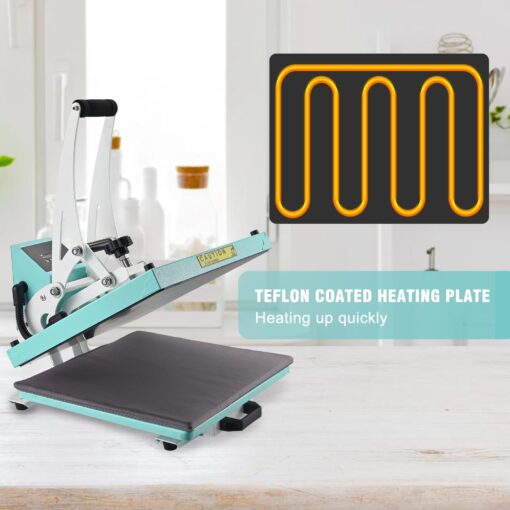 ColorSub 15x15 Heat Press for T-Shirt with Slide Out Drawer, Sublimation Heat Press Machine, Teal - Image 4