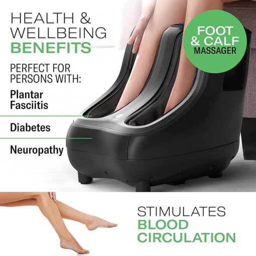 KoolerThings Shiatsu Heated Foot and Calf Massager Machine to Relieve Sore Feet, Ankles, Calfs and Legs, Deep Kneading Therapy, Relaxation Vibration and Rolling & Stimulates Blood Circulation - Image 4