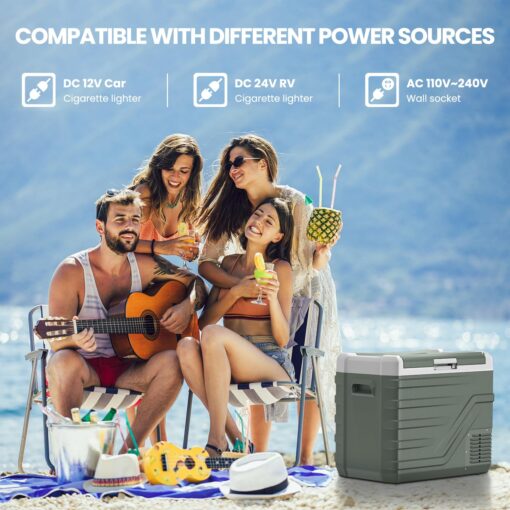 Alpicool Car Refrigerator 12 Volt Refrigerator 46 Quart Portable Freezer 12V Car Fridge Portable Fridge Freezer 12/24V DC 110~240 Volt AC for Truck RV Camper SUV Electric Cooler for Camping -4℉-68℉ - Image 6