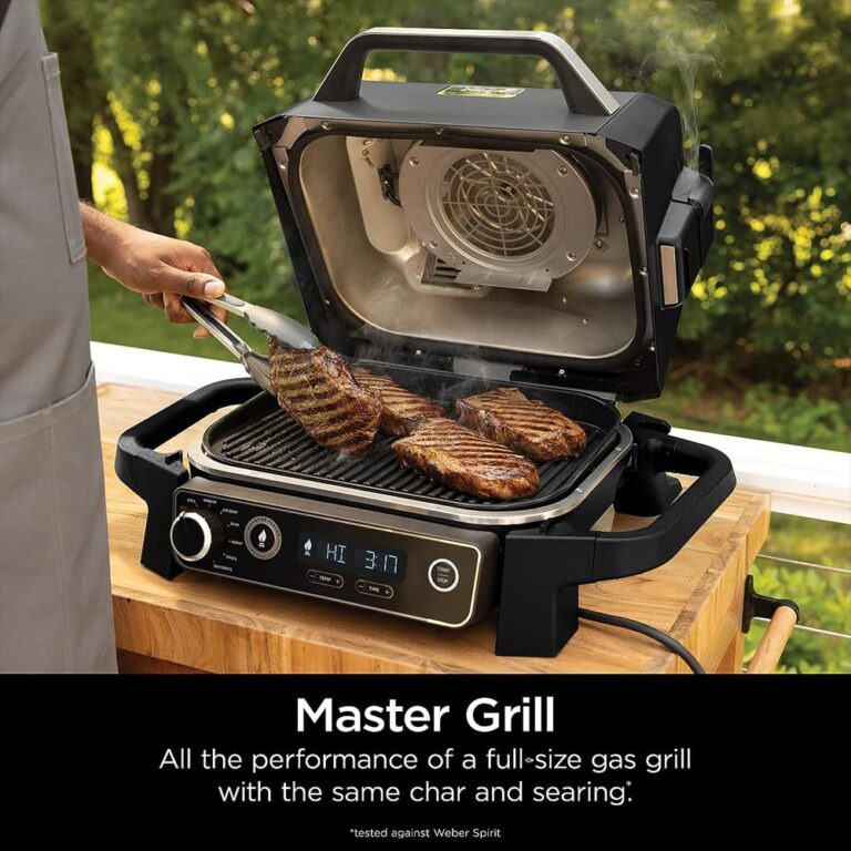 Ninja OG701 Woodfire Outdoor Grill & Smoker 7-in-1 Air Fryer Bake Roast Broil uses Woodfire Pellets(1 Pack Included) Portable, Electric, Grey(Renewed) - Image 5