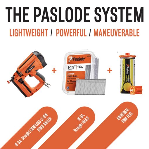 Paslode, Cordless Finish Nailer, 916000, 16 Gauge, Battery and Fuel Cell Powered, No Compressor Needed - Image 5