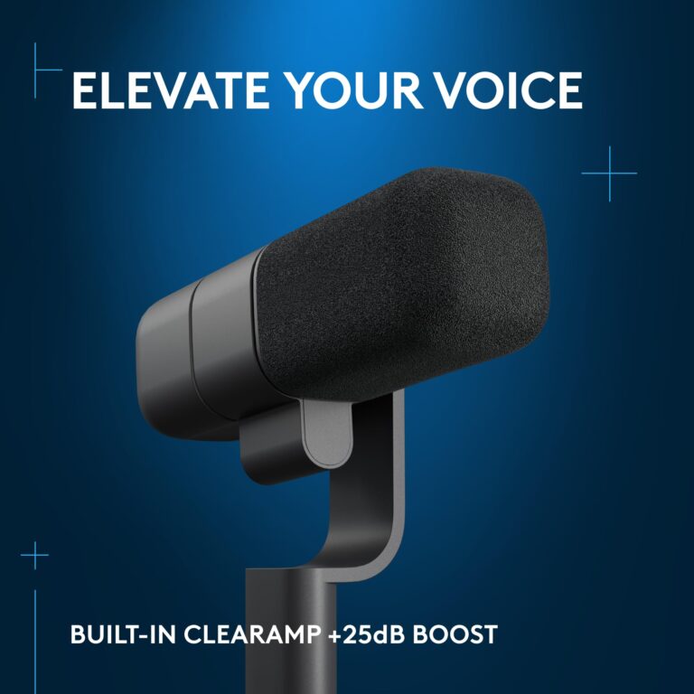 Logitech G Yeti Studio Active Dynamic XLR Broadcast Microphone for Gaming, ClearAmp Active Preamp, Dual-Diaphragm Capsule, Internal Shockmount - Black - Image 5
