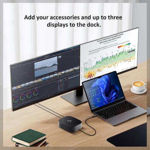HP Docking Station for Laptop Dual Monitor and Charging Bundle - HP USB-C G5 Dock with 120W AC Adapter, HDMI & DP Cable & USB-C Cable - Image 2