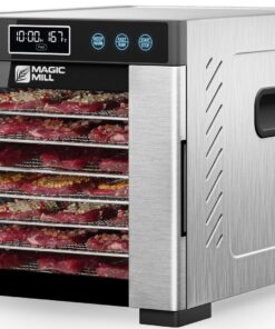 Magic Mill Pro Food Dehydrator Machine | 7 Stainless Steel Trays | Dryer for Jerky, Dog Treats, Herb, Meat, Beef, Fruit | Keep Warm Function, Digital Timer and Temperature Control, ETL Approved