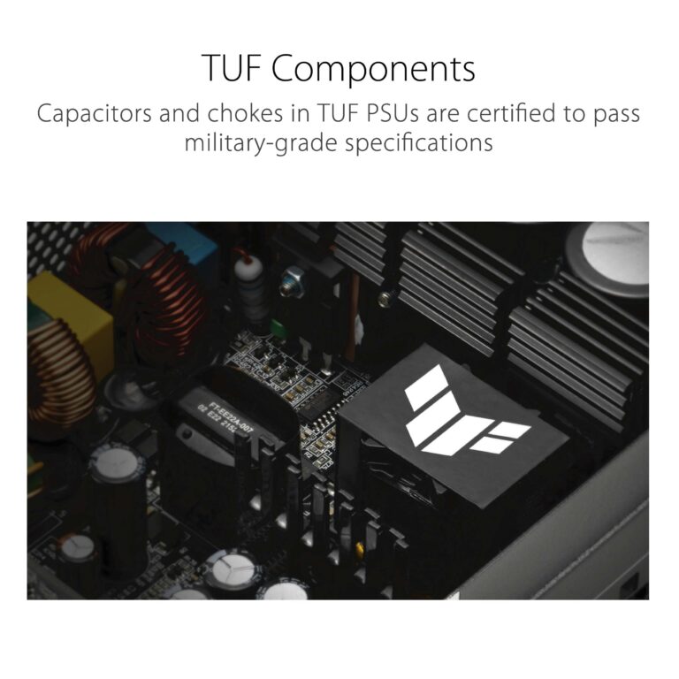 ASUS TUF Gaming 850W Gold (850 Watt, ATX 3.0 Compatible, Fully Modular Power Supply, 80+ Gold, Military-Grade Components, Dual Ball Bearing, Axial-tech Fan, PCB Coating, 10 Year Warranty) - Image 3