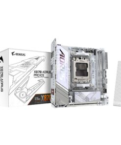 GIGABYTE X870I AORUS PRO ICE AMD AM5 LGA 1718 Motherboard, Mini-ITX, DDR5, 2X M.2, PCIe 5.0, USB-C, WIFI7, 2.5GbE LAN, EZ-Latch, 5-Year Warranty