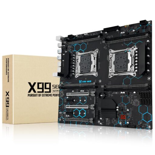 SHANGZHAOYUAN X99 Dual CPU Motherboard Intel LGA 2011-V3 Motherboard for Xeon E5 V3/V4 Series Processor (E-ATX, DDR4 Max 256GB, PCIe 3.0, NVME/NGFF M.2, SATA 6Gbps, USB 3.0, Gigabit LAN)