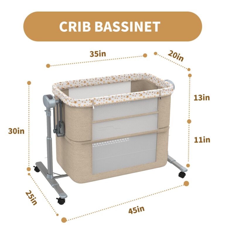 Electric Rocking Bassinet for Baby, 6 and 1 Baby Bedside Bassinets with Remote Control, Portable Bassinets Bedside Sleeper for Newborn with 3-Speed Swings, Baby Crib in Bed with Wheels(Khaki) - Image 2