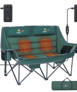 Nice C Heated Camping Chair, Camping Couch, Heated Chair, Heated Double Camping Chair, Loveseat Camping Chair, Heated Camping Chair for Adults, Oversized Heated Loveseat, Extra Padded w/Cooler Bag