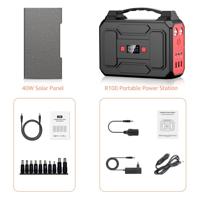Solar Powered Generator 200W Peak/100W Rated, Portable Solar Generator Power Station with Solar Panels 40W Included, 146Wh Solar Power Bank with AC Outlet 110V for Home Use Camping Outdoor Adventure - Image 2