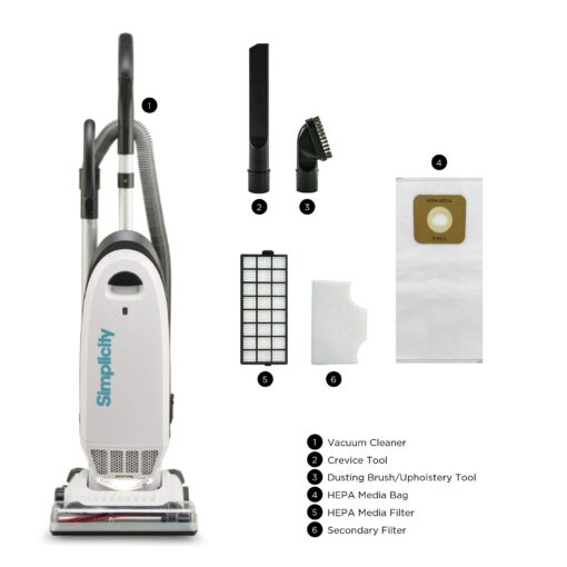 Simplicity Vacuums Allergy Bagged Vacuum Cleaner for Carpet and Hardwood, Multi Surface Upright Vacuum Cleaner with Certified HEPA Vacuum, Pet Vacuum, S20EZM - Image 9