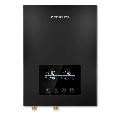 Tankless Electric,ECOTOUCH 9KW 240V On Demand, Self-Modulating Instant Hot Water Heater ECO90 Black