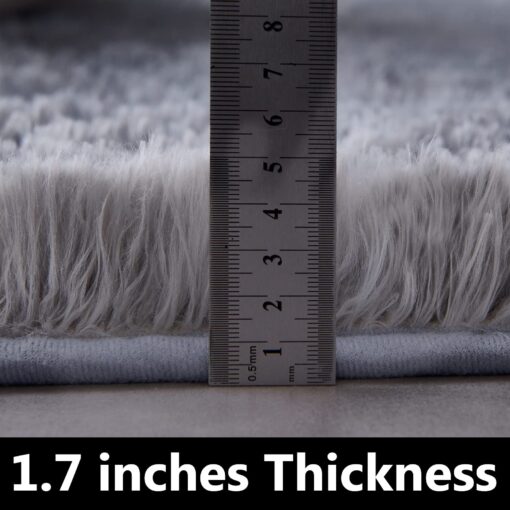 TABAYON Extra Large Shag Area Rug, 9x12 Feet Grey Indoor Ultra Soft Plush Rugs for Living Room, Non-Skid Modern Nursery Faux Fur Rugs for Home Decor - Image 2
