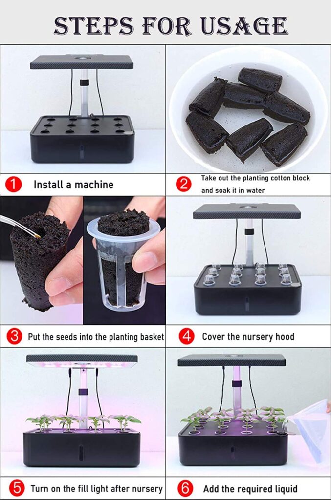 12 Pots Hydroponics Growing System, Indoor Herb Garden Starter Kit, Soilless Cultivation Plant Germination Kits, Grow Light for Home Gardening Vegetables - Image 2