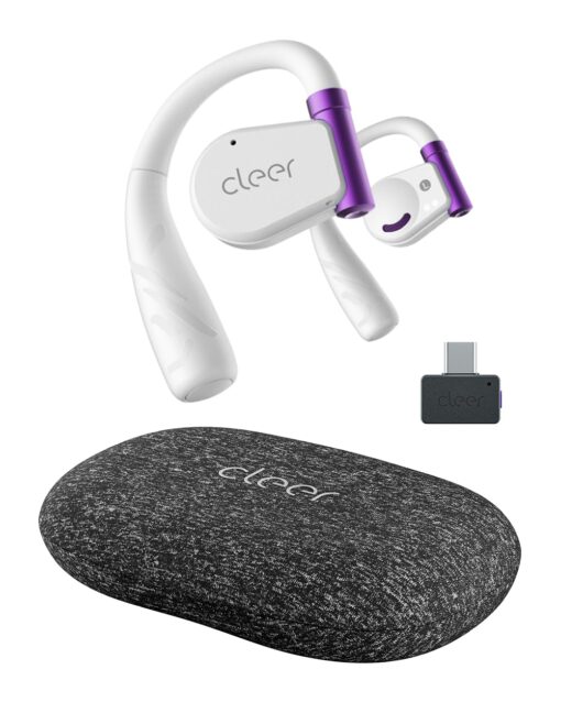 Cleer ARC II Gaming Earbuds - True Wireless Open Ear Headphones, Ultra-Low Latency, Snapdragon Sound, Bluetooth 5.3, USB-C Dongle, 35Hr Battery, Compatible with PS4, PS5, PC, Switch,White