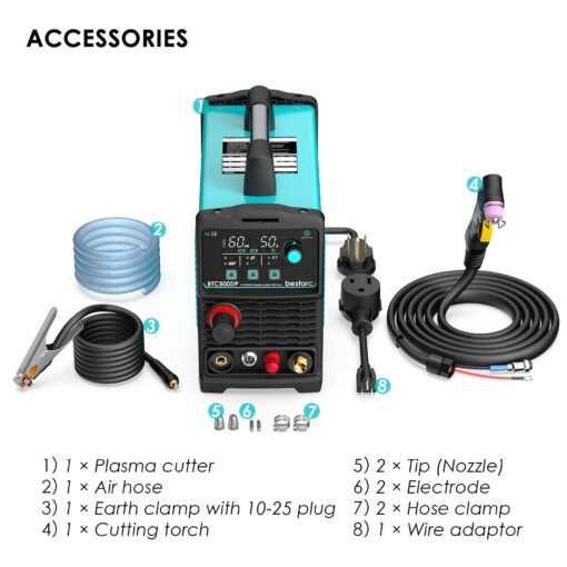 bestarc Plasma Cutter, Pilot Arc [Air Sensor Technology] 110/220V BTC500DP 9th Generation 50Amps Screen Display, Digital Plasma Cutting Machine (BTC500DP 9GEN 110/220V) - Image 2