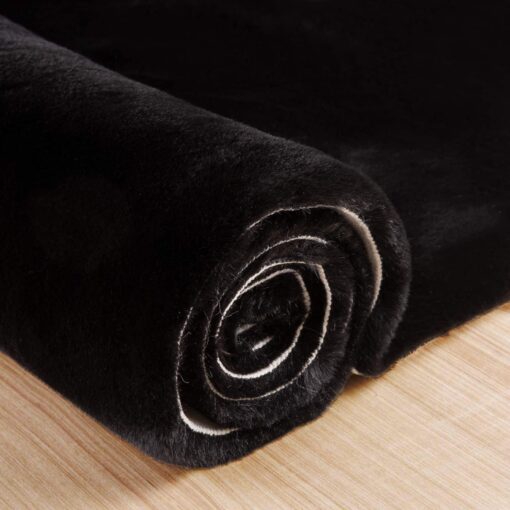ORINOVA Black Washable Area Rugs 6x9 Rugs for Living Room Faux Rabbit Fuzzy Fur Rug for Bedroom Nursery Rugs Room Décor - Image 3