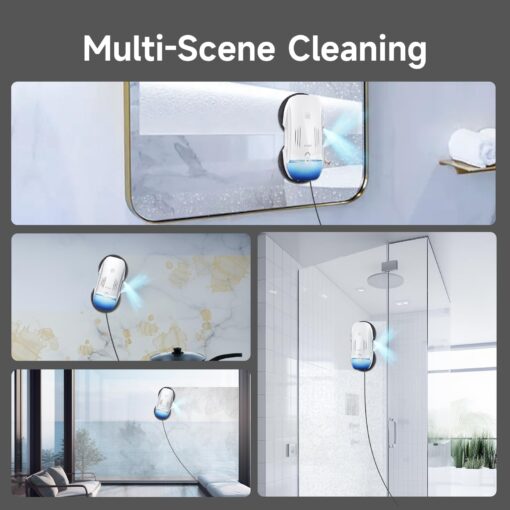 FMART T10PRO Window Cleaning Robot with Dual-Spray, 120ml Water Tank, 3800PA, AI Intelligent Path Planning, Edge Detection, APP Control Window Cleaner Robot for Interior/Exterior Highrise Windows - Image 4