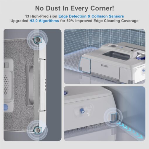 HUTT Auto Window Cleaning Robot A1, Upgraded 4 Water Spray & 6000PA High Suction Power Window Cleaner with Laser Sensor Detection, Perfect for High-Rise Windows, Tiles and Glass (A1) - Image 6