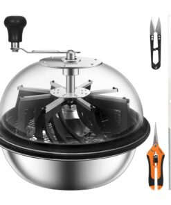 VIVOSUN 16 inch Bud Leaf Bowl Trimmer- Clear Visibility Dome, Sharp Stainless Steel Blades for Spin Cut & Solid Metal Gear Box, Hand Pruner Included (Upgraded Version)