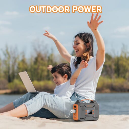 Portable Power Station 300W Solar Generator 280Wh (without Solar Panel), 110V Portable Power Bank with AC Outlet Pure Sine Wave, DC, USB QC3.0, External Lithium Battery Pack for Camping RV Outdoor Use - Image 4