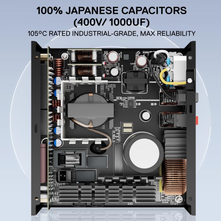 Redragon RGMS-1200W PRO 80+ Gold 1200 Watt Power Supply w/Upgraded ATX 3.1 & PCIe 5.1 Fully Modular, Compact 150mm Size, Smart ECO Low Noise Fan, 100% Japanese Capacitors, Full Mod Cables - Image 7