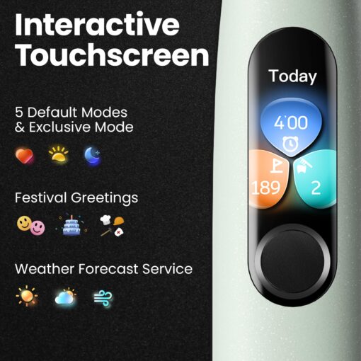Oclean X Ultra S Electric Toothbrush with Screen Display, IPX7 Travel Toothbrush for Adults with 3 Brush Heads & Case, Smart Touchscreen - Image 4