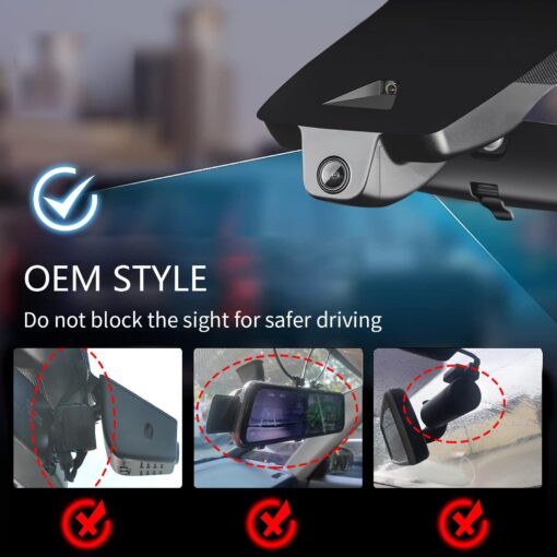 Mangoal 4K Dash Cam custom fit for Toyota Highlander & Hybrid Gen4 UX70 2020 2021 2022 2023 2024 2025(Model A), E Limited L XLE XSE Platinum, Integrated OEM Look,UHD 2160P Video, App & WiFi,128GB Card - Image 2