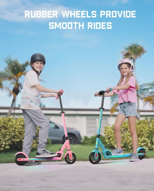 FanttikRide C9 Pro Electric Scooter for Kids 8-12, Adjustable Handlebar Height for Riders 3.9-5.2 ft, 132 lbs, Up to 40 min Continuous Time, 5 Miles Range, 3 Speed Mode 5/8/10 MPH, Pink - Image 6