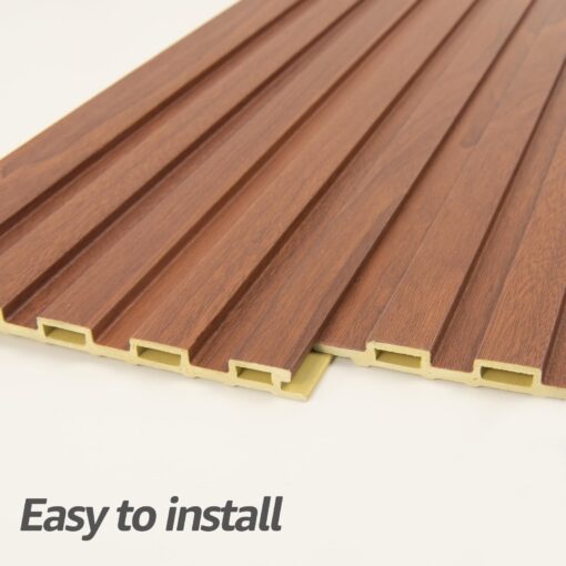 Art3d WPC Slat Wall Panels, 8-Pack 108 x 6 Inch 3D Wall Accents for Interior Wall Decor, Living Room, Bedroom, Teak - Image 4