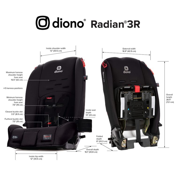 Diono Radian 3R, 3-in-1 Convertible Car Seat, Rear Facing & Forward Facing, 10 Years 1 Car Seat, Slim Fit 3 Across, Jet Black - Image 2