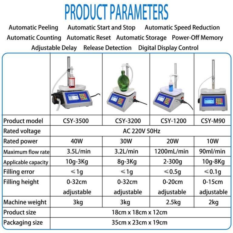 Electronic Scale Filler Small Liquid Filling Machine Peristaltic Pump Bottle Filler Machine Applicable Capacity 10g-3kg for Daily Use Medical,CSY-3200 - Image 8