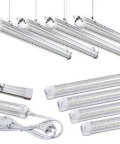 Skymoatled 8Pack 8FT LED Shop Light Garage Light,100W 6000K White Light 15000LM Super Bright,Hanging/Surface Mount,Linkable T8 LED Tube Lights for Garage,Warehouse, Workshop,Plug and Play